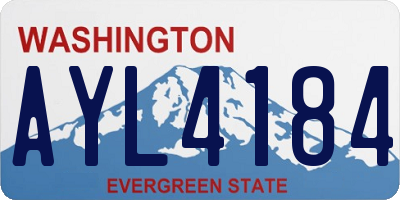 WA license plate AYL4184