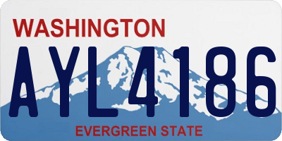 WA license plate AYL4186