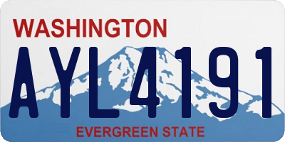 WA license plate AYL4191