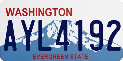 WA license plate AYL4192