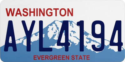 WA license plate AYL4194