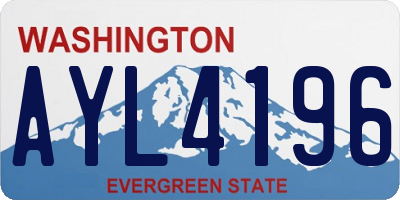 WA license plate AYL4196