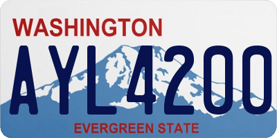WA license plate AYL4200