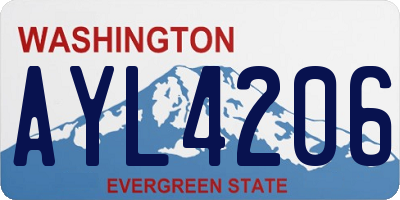 WA license plate AYL4206