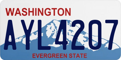 WA license plate AYL4207