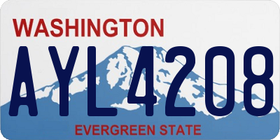 WA license plate AYL4208