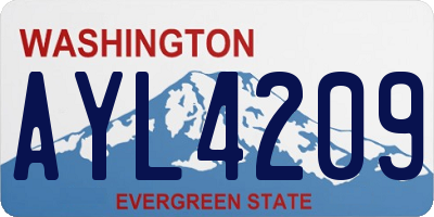 WA license plate AYL4209