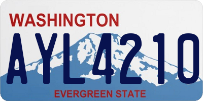 WA license plate AYL4210