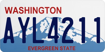 WA license plate AYL4211