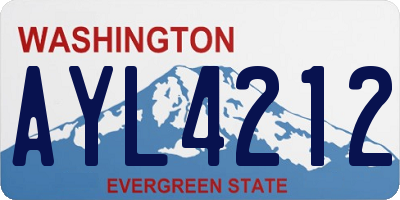 WA license plate AYL4212