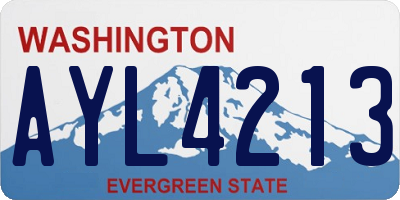 WA license plate AYL4213