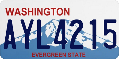 WA license plate AYL4215