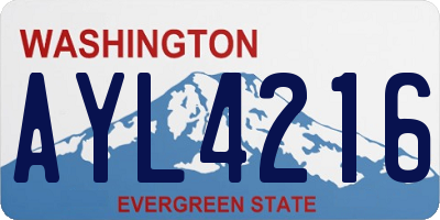 WA license plate AYL4216