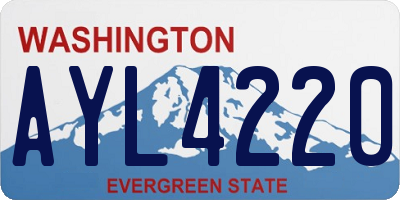 WA license plate AYL4220