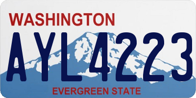 WA license plate AYL4223