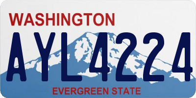 WA license plate AYL4224