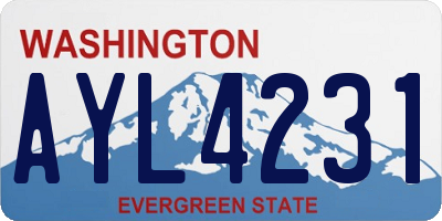WA license plate AYL4231