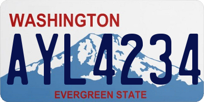 WA license plate AYL4234
