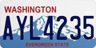 WA license plate AYL4235