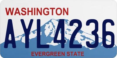 WA license plate AYL4236