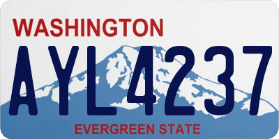 WA license plate AYL4237