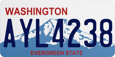 WA license plate AYL4238