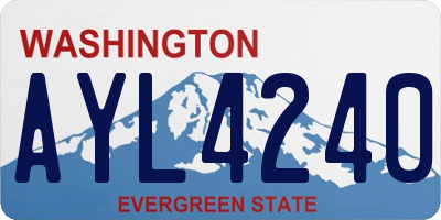 WA license plate AYL4240