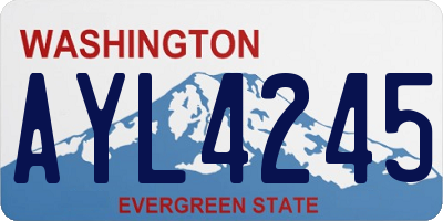 WA license plate AYL4245