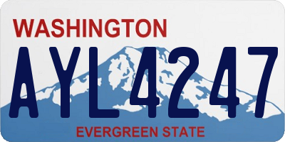 WA license plate AYL4247