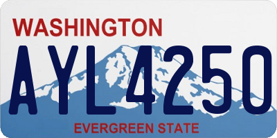 WA license plate AYL4250