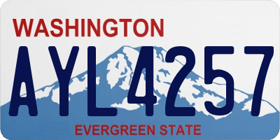WA license plate AYL4257