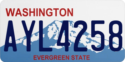 WA license plate AYL4258