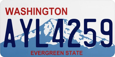 WA license plate AYL4259