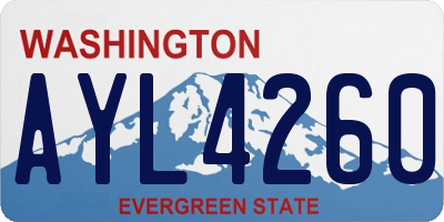 WA license plate AYL4260