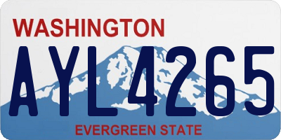 WA license plate AYL4265