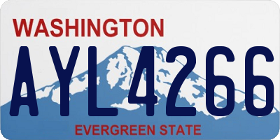 WA license plate AYL4266