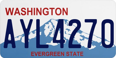 WA license plate AYL4270