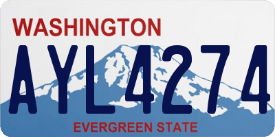 WA license plate AYL4274