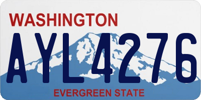 WA license plate AYL4276