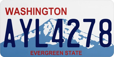 WA license plate AYL4278
