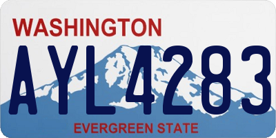 WA license plate AYL4283