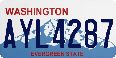 WA license plate AYL4287