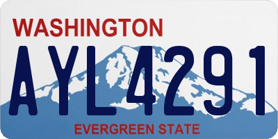 WA license plate AYL4291