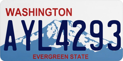 WA license plate AYL4293