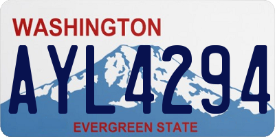 WA license plate AYL4294