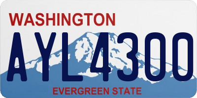 WA license plate AYL4300
