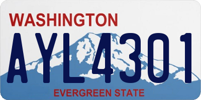 WA license plate AYL4301