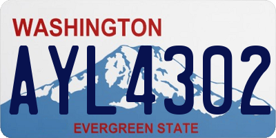 WA license plate AYL4302