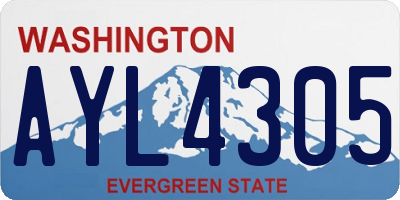 WA license plate AYL4305