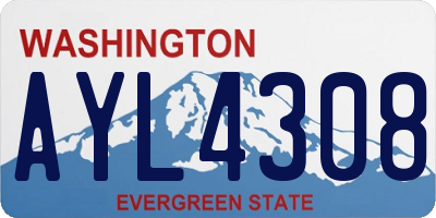 WA license plate AYL4308